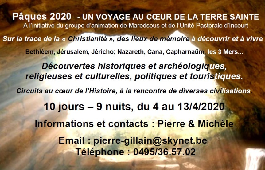 Voyage en Terre Sainte 2020 (UP&nbsp;Incourt)